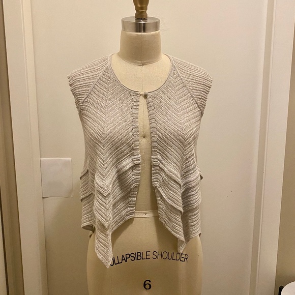 A/X Armani Exchange Silver Layered Chevron Vest S - Picture 6 of 9